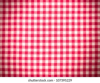 Red tablecloth background with vignette