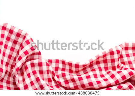 red tablecloth on white background,crumpled tablecloth on white background