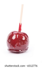 Red Taffy Apple With White Background