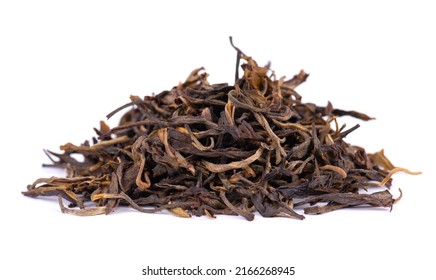 Red tea isolated on white background. Chinese organic tea. Close up