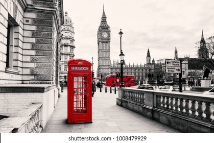 Red Telephone Booth In London