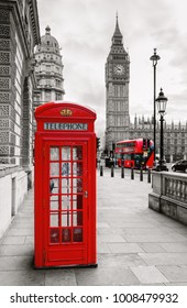 Red Telephone Booth In London