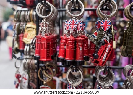 Red telephone box, key ring, souvenir from London.