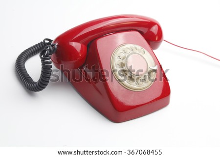 Similar – An old red telephone over red background