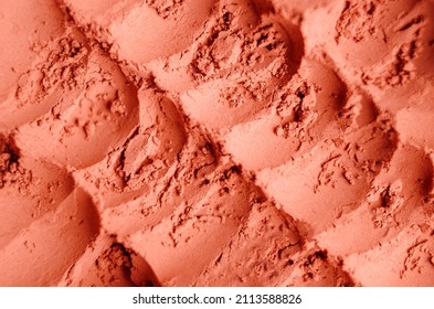 Red Terracotta Bentonite Clay Powder. Natural Beauty Treatment And Spa. Clay Texture Macro, Selective Focus. Abstract Background.