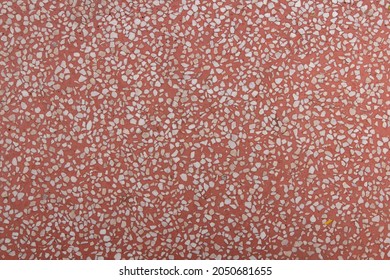 The Red Terrazzo Texture With White Marble