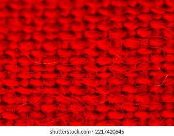 Red Textile Background Macro Fiber