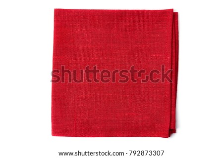 Red textile napkin on white
