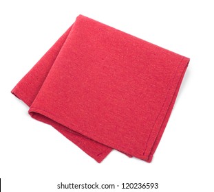 Red Textile Napkins Isolated