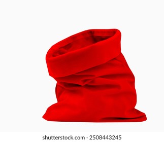 Red textile santa bag opened isolated on white nobody. Christmas decor single object.New year present sack. - Powered by Shutterstock