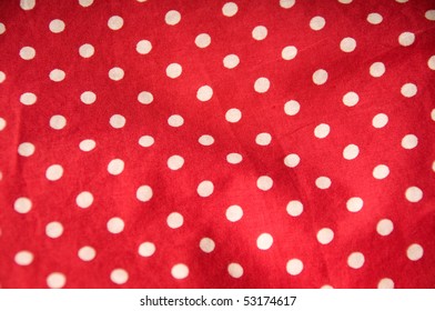 red and white polka dot fleece fabric