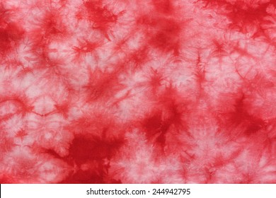 Red Tie Dye Fabric Made In South Of Thailand