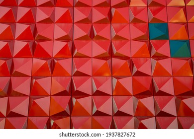 Red Tile Textured Pattern Wall
