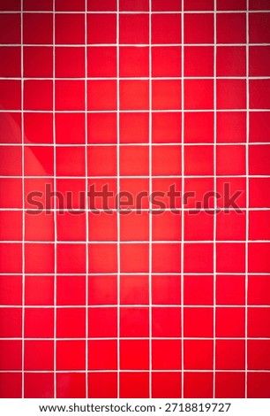 Red tile wall background with clean geometric pattern. Ceramic surface design suitable for interior, bathroom, kitchen, architecture, and decorative concepts.