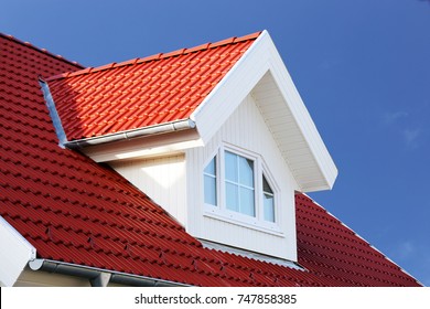 Red tiled roof with dormer
