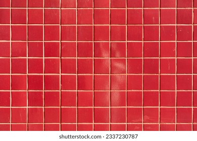 Red tiles background and texture.