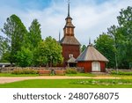 Red timber church at Keuruu, Finland.