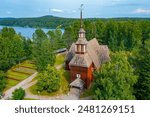 Red timber church at Keuruu, Finland.