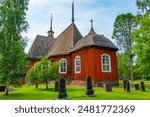 Red timber church at Keuruu, Finland.