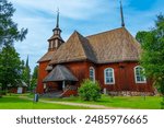 Red timber church at Keuruu, Finland.