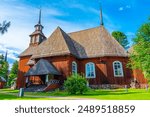 Red timber church at Keuruu, Finland.