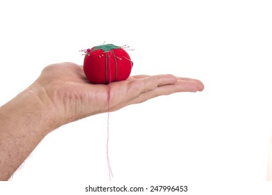 Red Tomato Shaped Pin Cushion