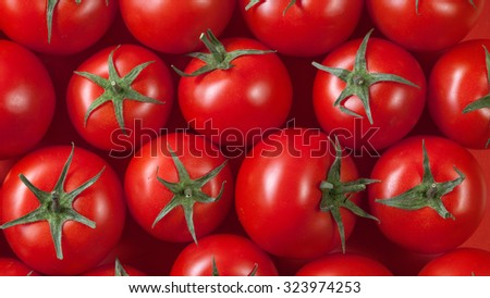 red tomatoes background. top view. Header for website