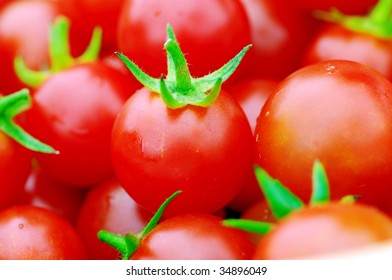 red tomatoes cherry. Cherry tomatoes close-up.