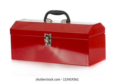 Red Tool Box Isolated On White Background