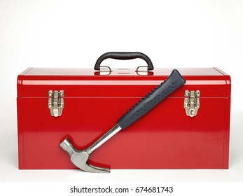 Red Tool Box Isolated On White Background