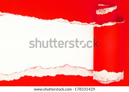 Red torn paper layout background
