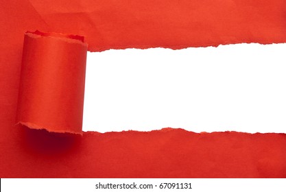 Red Torn Paper Space For Text