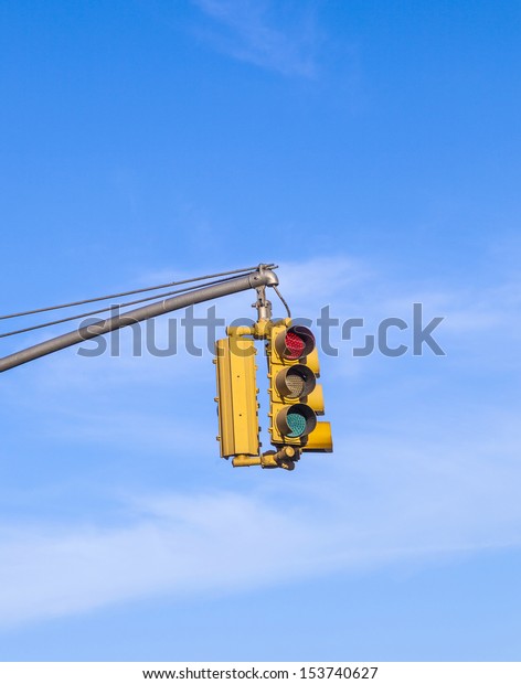 red traffic light in New\
York