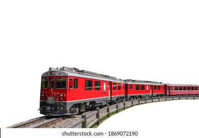 Red train isolated on white background