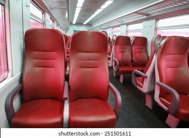 Red Train Seat Completely Empty During The Trip