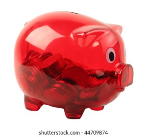 Red Transparent Piggy Bank