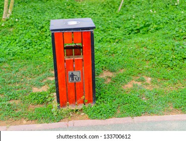 red trash roadside