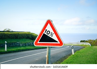 Traffic Signs Uphill Gradient 24% Adhesive Sticker 150mm x 150mm TR049 