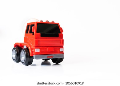 A Red Truck Car Toy On White Background