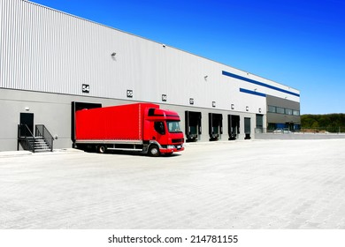 Red Truck At The Warehouse Building 