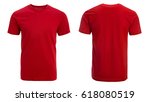 Red t-shirt, clothes on isolated white background