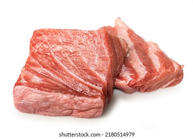 Red Tuna Steak Isolated Over White Background