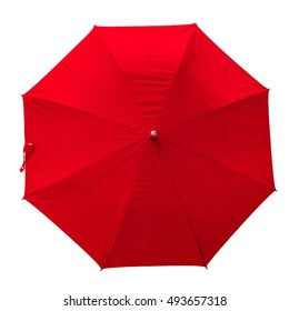 Red umbrella. isolated umbrella on white background. top view. image. umbrella with rain - Shutterstock ID 493657318