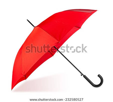 red umbrella on white background