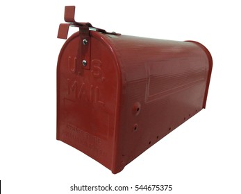 A Red US Mailbox Isolated