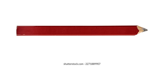 red used carpenter pencil close up, isolated on white background with clipping path - Powered by Shutterstock