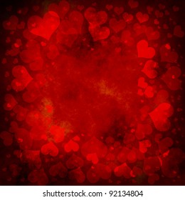 red valentines background with hearts
