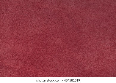 Red Velour Texture. Horizontal Close Up