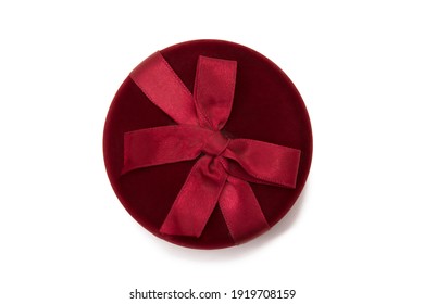 Red Velvet Box Round With A Bow