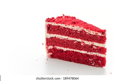 Red Velvet Cake Isolated On White Background